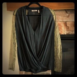 Sheer Gold Sleeve Blouse